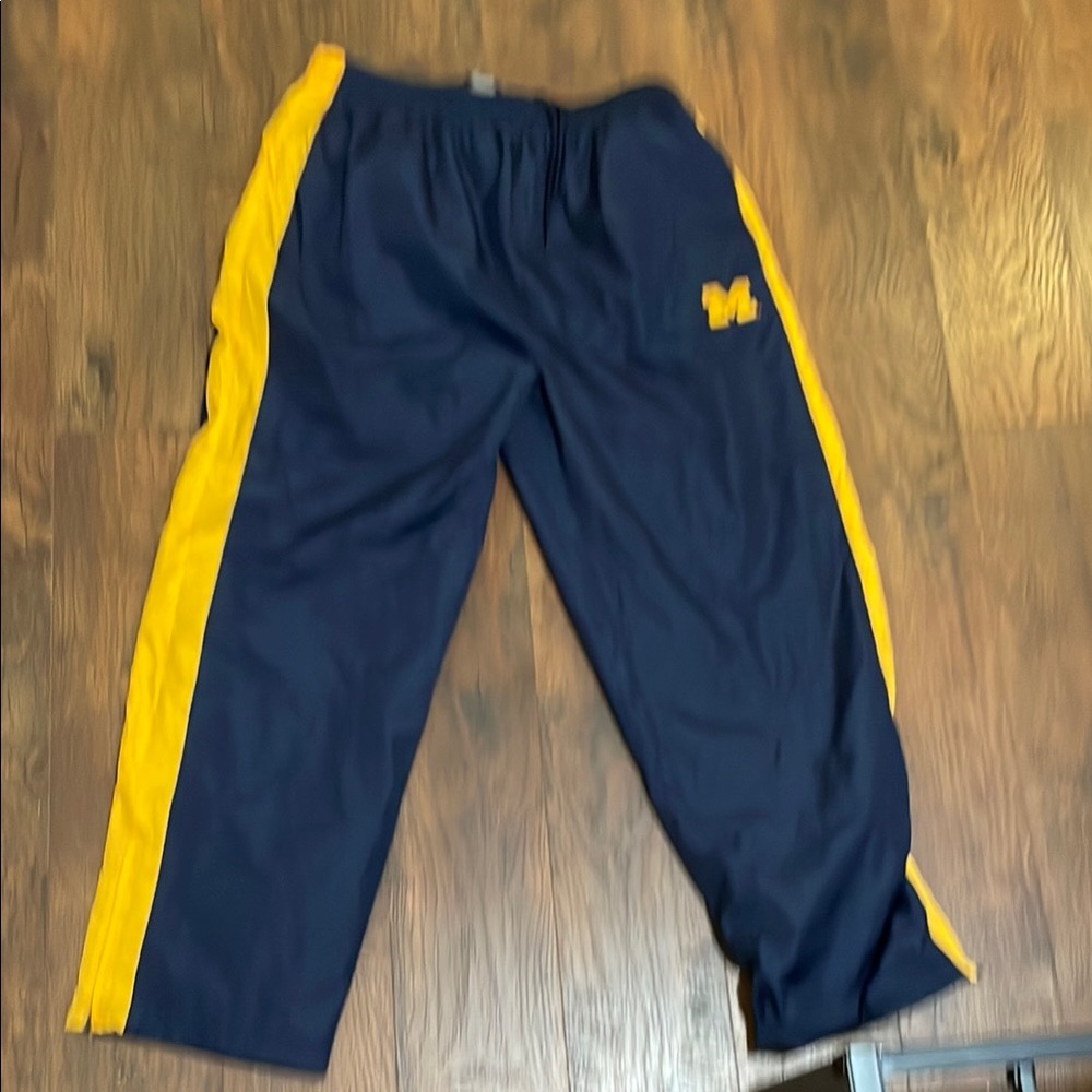 NCAA Blue and Yellow Michigan Wolverines Joggers with Elastic Waist
